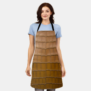 Tan Alligator Pattern Home Decor Apron