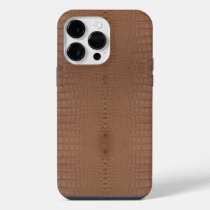 Tan Alligator Texture Print iPhone 14 Pro Max Case