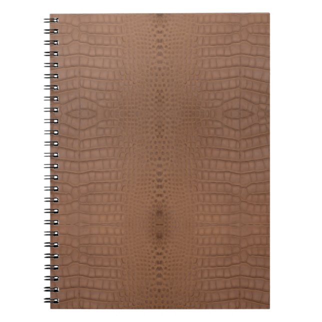 Tan Alligator Texture Print Notebook (Front)