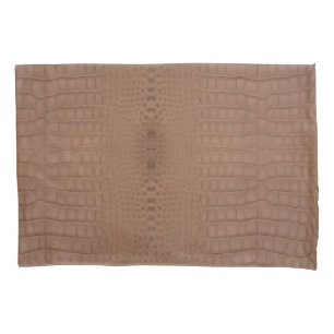 Tan Alligator Texture Print Pillowcase