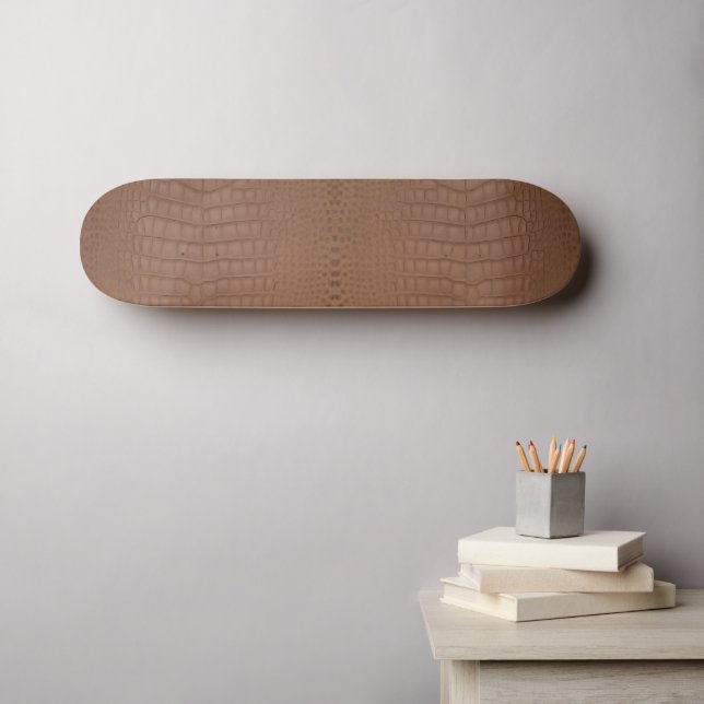Tan Alligator Texture Print Skateboard (Wall Art (Horz))