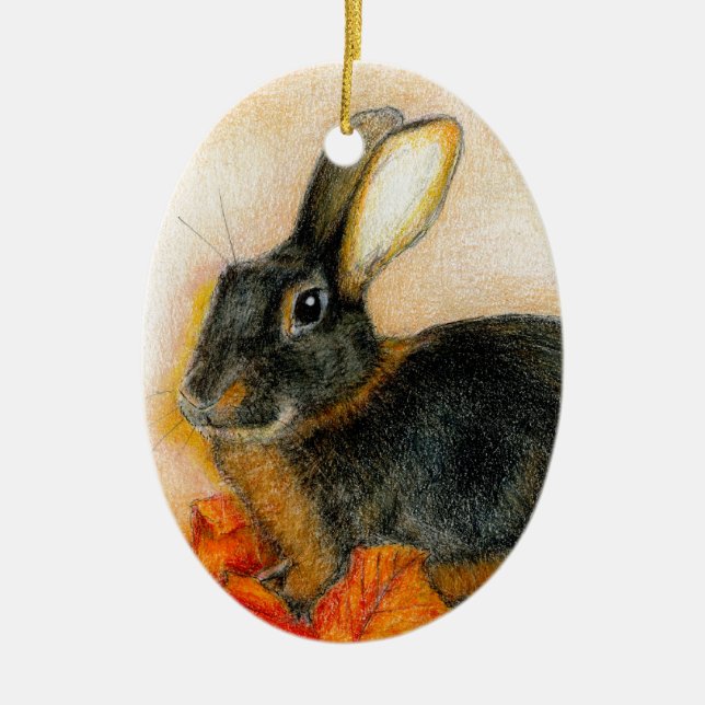 TAN AND BLACK CERAMIC TREE DECORATION (Front)