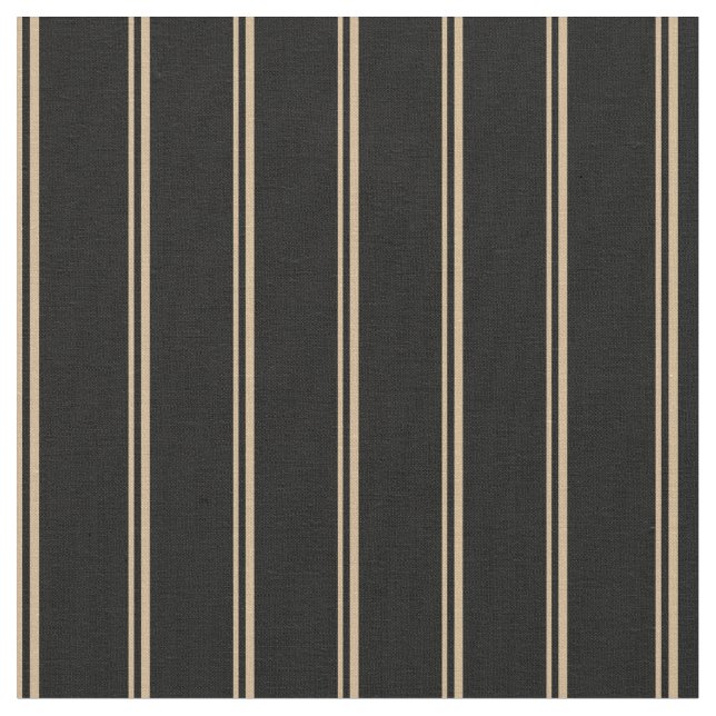 Tan and Black Coloured Stripes Fabric (Close Up)