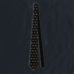 Tan and Black Monogram Pattern Tie<br><div class="desc">A pattern of simple tan monograms black background. Personalise by editing the initial.</div>