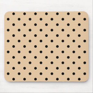 Tan and Black Polka Dot Pattern. Mouse Mat