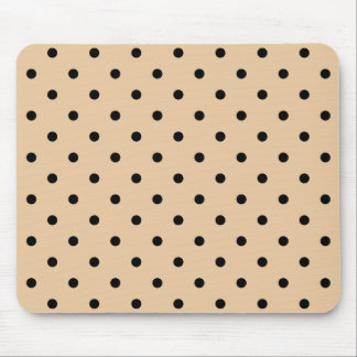 Tan and Black Polka Dot Pattern. Mouse Mat