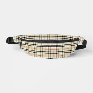 Tan and Black Tartan Plaid Bum Bags