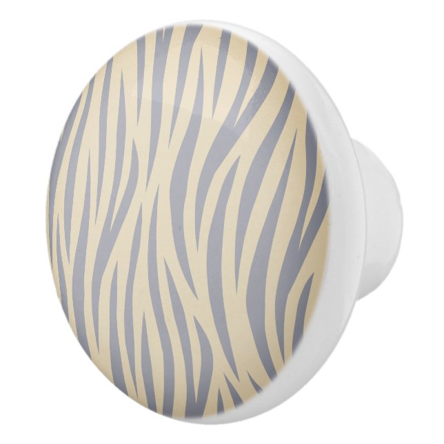 Tan and Black Zebra Stripe Ceramic Knob (Right)