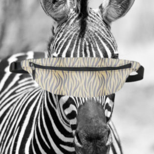 Tan and Black Zebra Stripe Fanny Pack