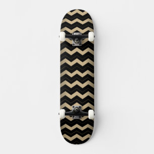 Tan and Black Zigzag  Skateboard