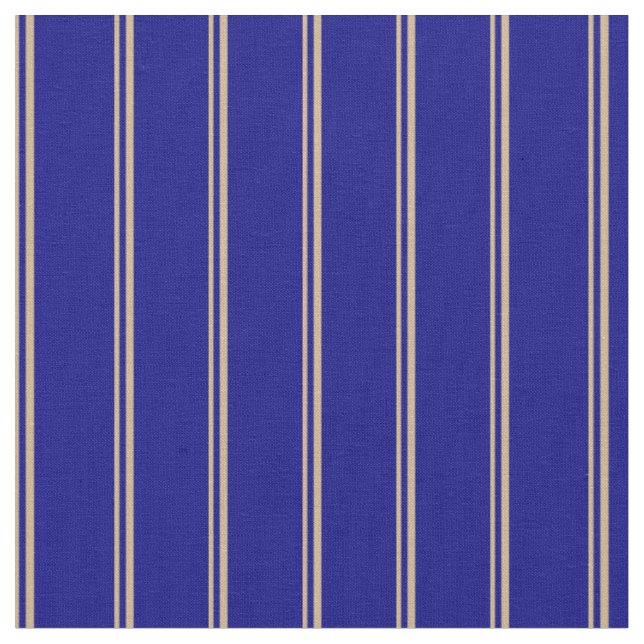 Tan and Blue Coloured Pattern Fabric (Close Up)