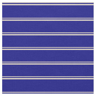 Tan and Blue Lined Pattern Fabric