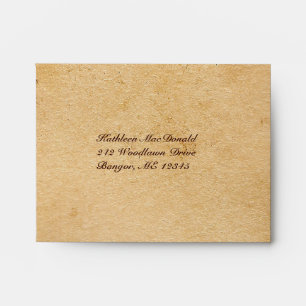 Tan and Brown Aged Paper Look Envelope for RSVP