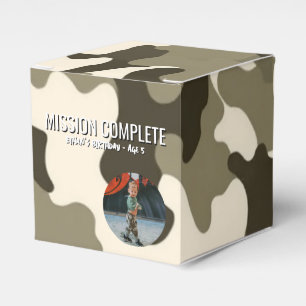 Tan and Brown Army Style Mission Complete Favour Box