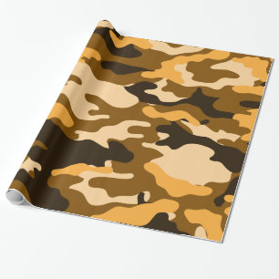 Tan and Brown Camo Camouflage Wrapping Paper