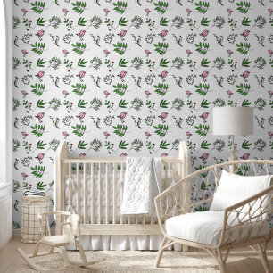 Tan and Brown Floral Wallpaper