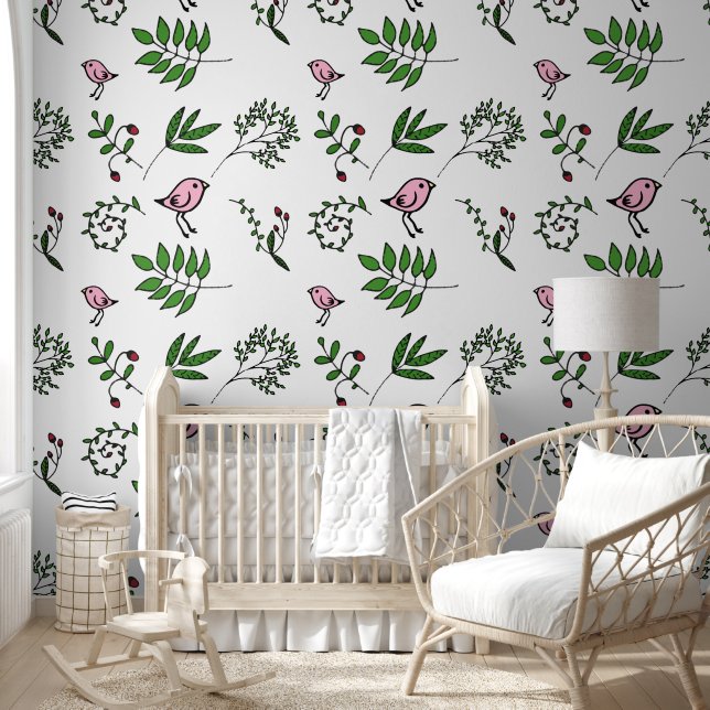 Tan and Brown Floral Wallpaper (Kids)