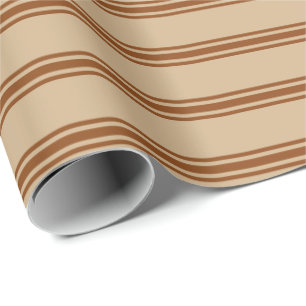Tan and Brown Lines/Stripes Pattern Wrapping Paper