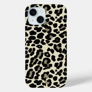 Tan and Coffee Leopard Print Pattern iPhone 15 Case
