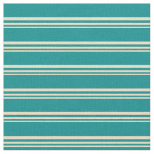 Tan and Dark Cyan Coloured Pattern Fabric