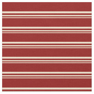 Tan and Dark Red Lined Pattern Fabric