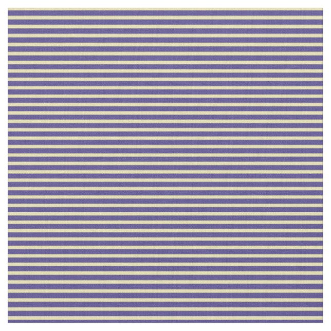 Tan and Dark Slate Blue Coloured Stripes Fabric (Close Up)