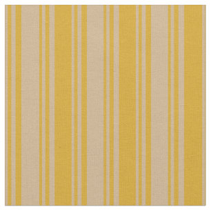 Tan and Goldenrod Lines/Stripes Pattern Fabric