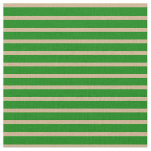 Tan and Green Coloured Pattern of Stripes Fabric