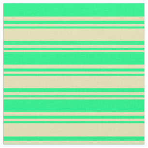 Tan and Green Coloured Pattern of Stripes Fabric