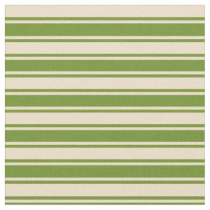 Tan and Green Lines Pattern Fabric