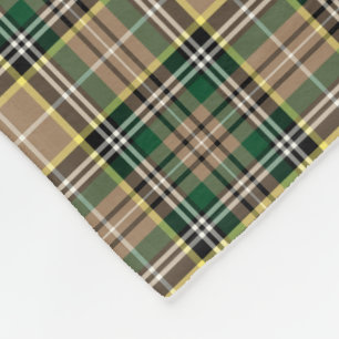 Tan and Green Plaid Farrell Tartan Fleece Blanket