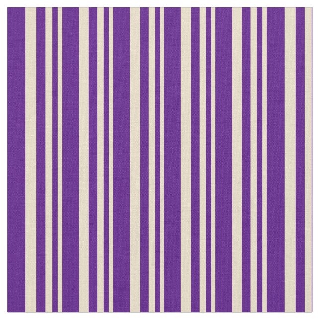 Tan and Indigo Coloured Lines Fabric (Close Up)