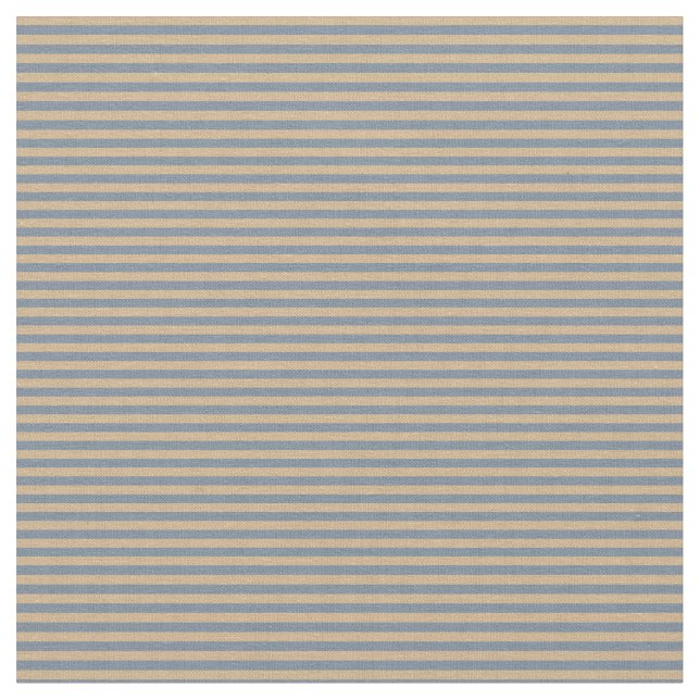 Tan and Light Slate Grey Stripes Pattern Fabric (Close Up)