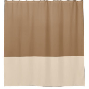 Tan and putty two tone color block shower curtain
