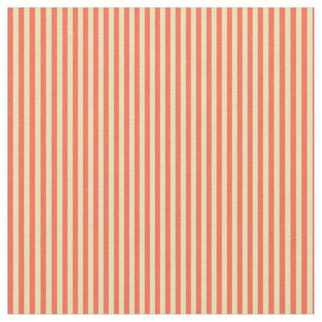 Tan and Red Stripes Pattern Fabric (Close Up)