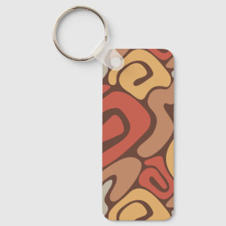 Tan and Rust Warm Spiral Coil Pattern Key Ring