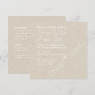 Tan and White Minimalist Wedding Invitation