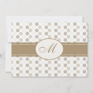 Tan and White Wedding with Monogram Invitation