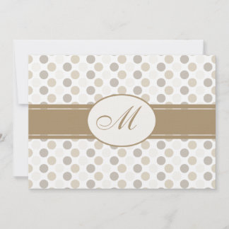Tan and White Wedding with Monogram Invitation