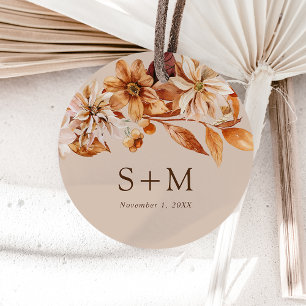 Tan Autumn Leaves Wedding Favour Tags