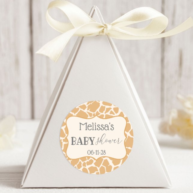 Tan Baby Boy Giraffe Classic Round Sticker (Creator Uploaded)