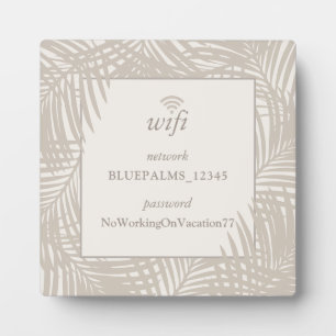 Tan Beach House Guest Room Wifi Password Sign Plaque
