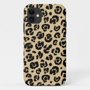 Tan Beige Black Leopard Print iPhone 11 Case