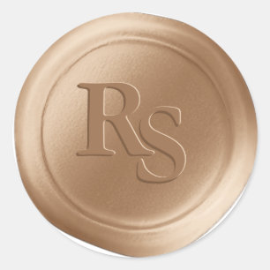 Tan Beige Double Monogram Wedding Wax Seals