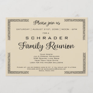 Tan Biege or Any Colour Family Reunion Invitation