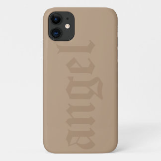 tan big angel lettering phone case