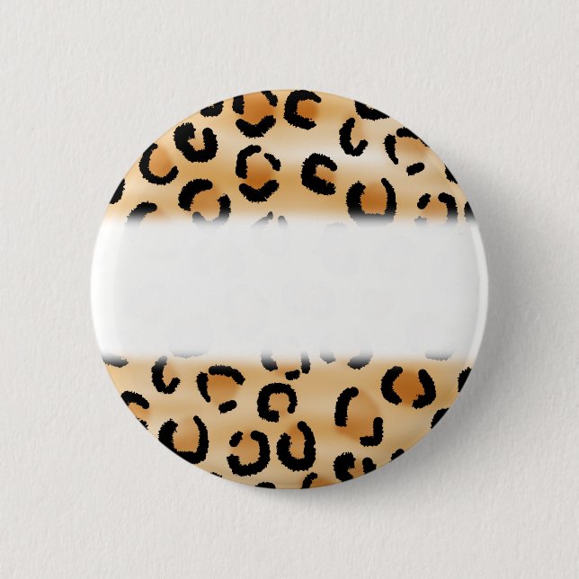 Tan, Black and Brown Leopard Print Pattern. 6 Cm Round Badge (Front)