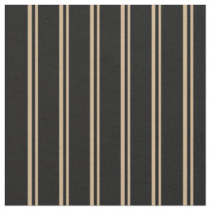 Tan & Black Coloured Lined Pattern Fabric