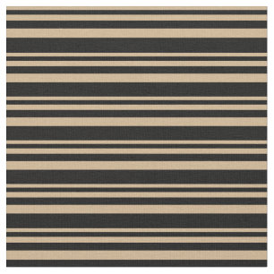 Tan & Black Coloured Lines/Stripes Pattern Fabric