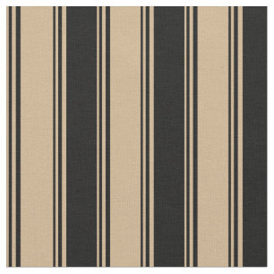 Tan & Black Coloured Lines/Stripes Pattern Fabric